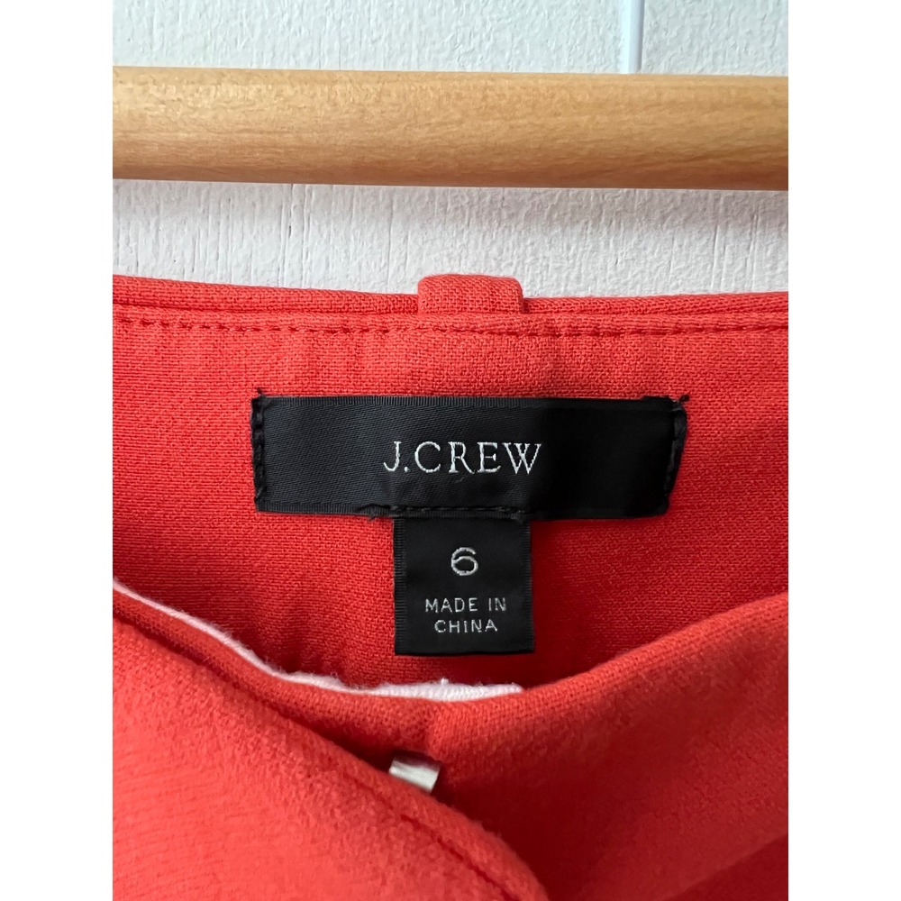J.Crew Womens Red Orange Wide Leg Cropped Trousers Pants Size 6 Creased Stretch